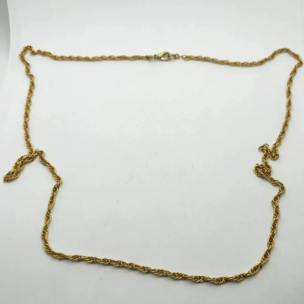 Vintage Gold Rope Chain Men's Necklace